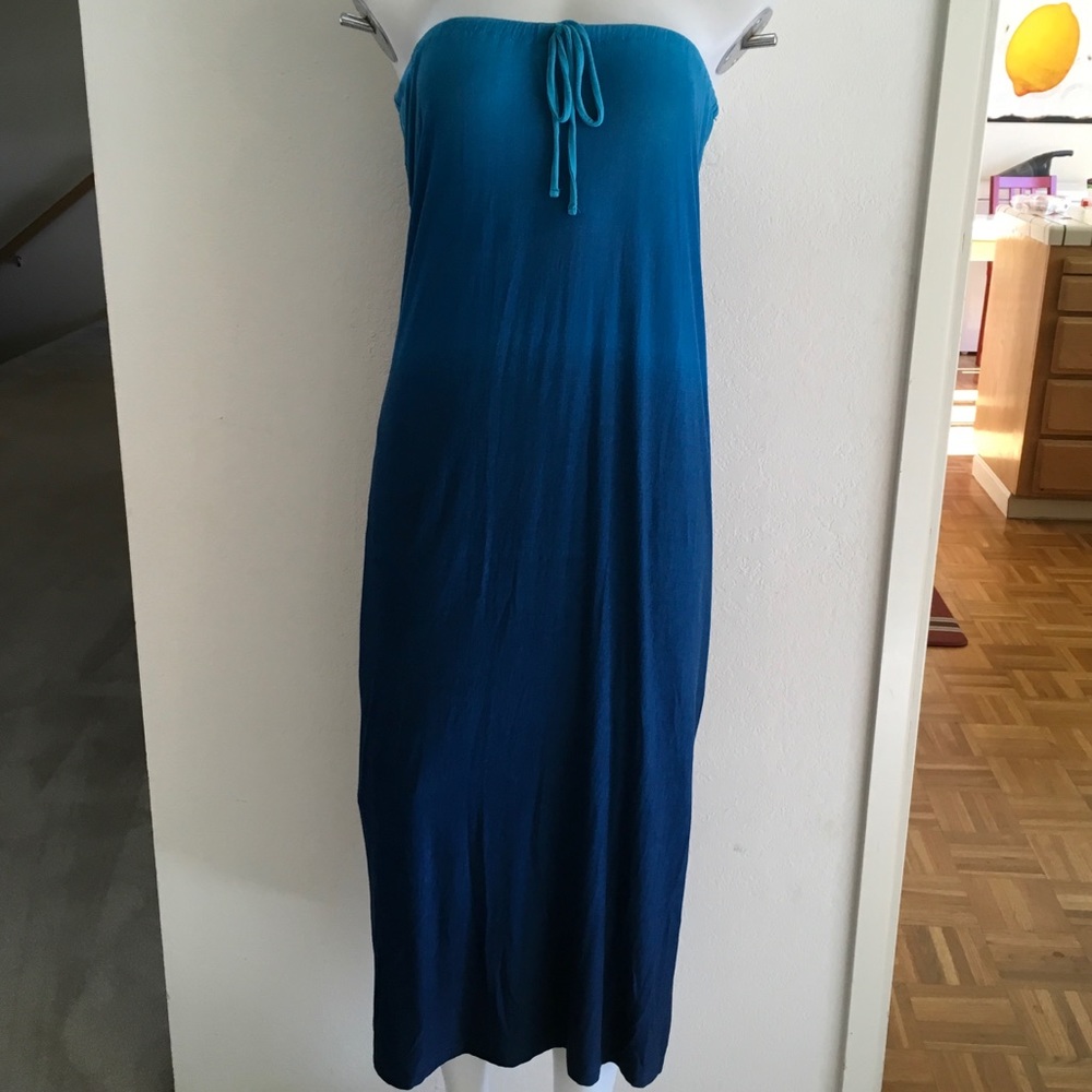 OLD NAVY Turquoise Ombré Tube Strapless Maxi Dress